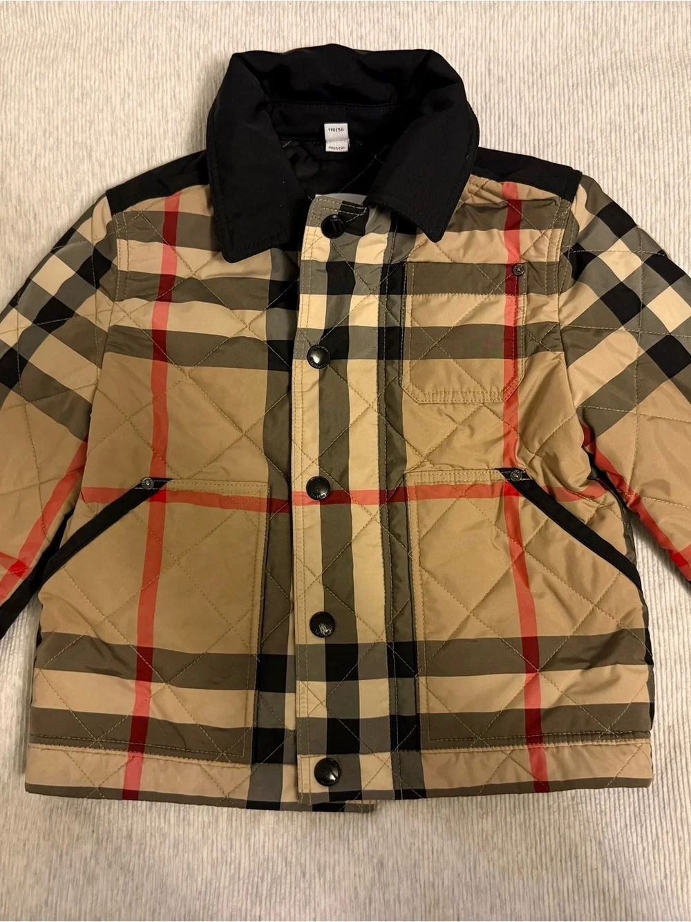 Classic Burberry Novacheck Quilted Kids Jacket - Beige/Black 4Y / 4T